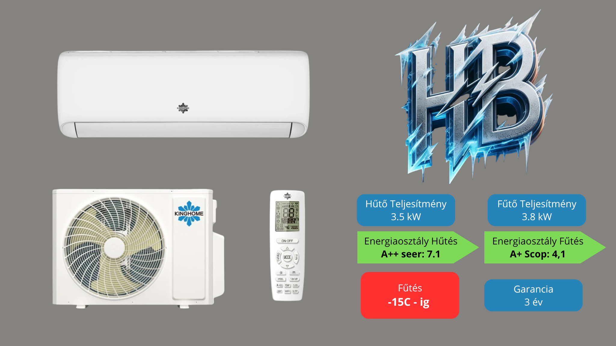 KINGHOME PRIMOR 3.2 KW, telepítve 3M alapszereléssel