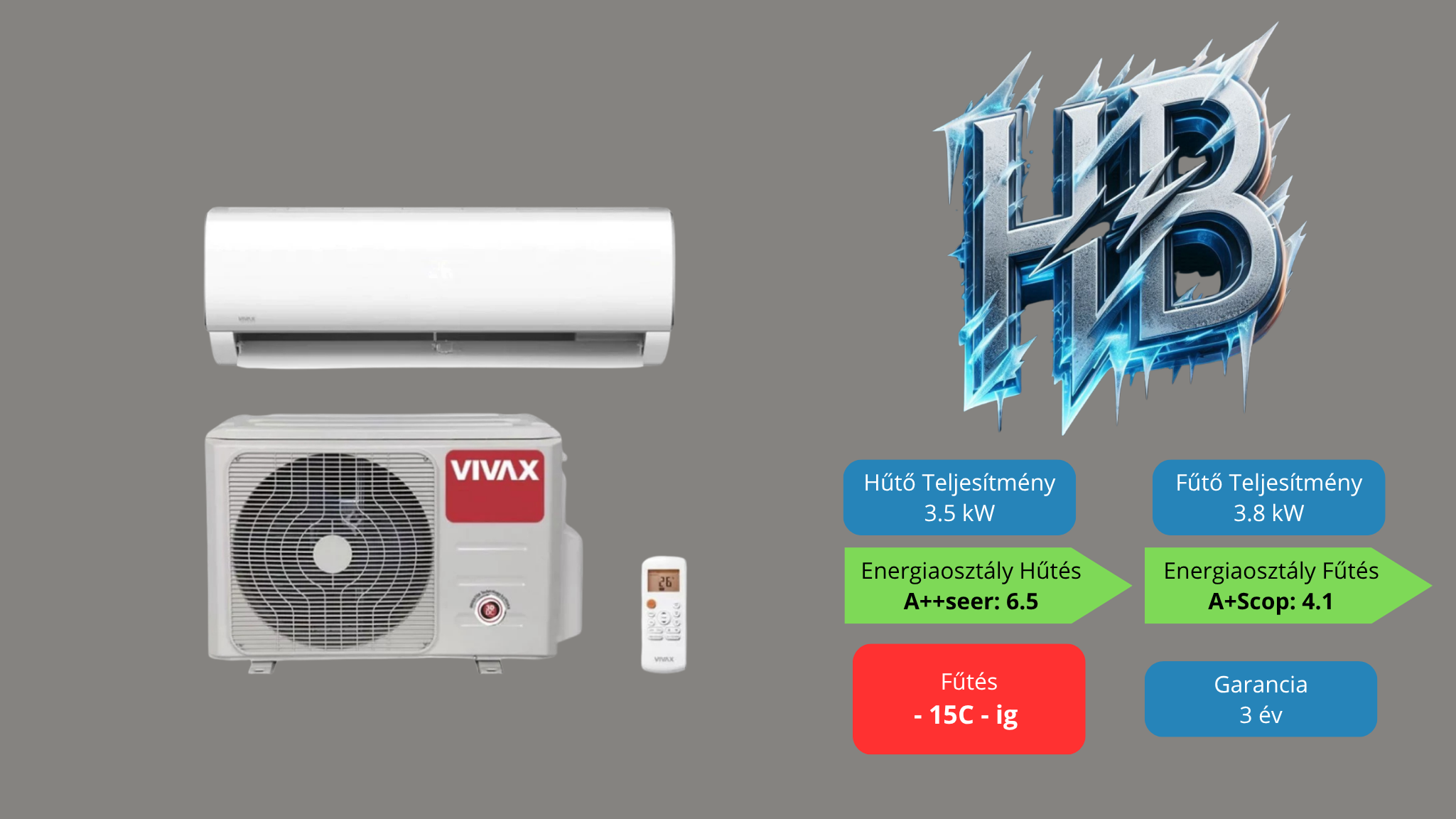 Vivax M Design 3.5 kW telepítve 3M alapszereléssel