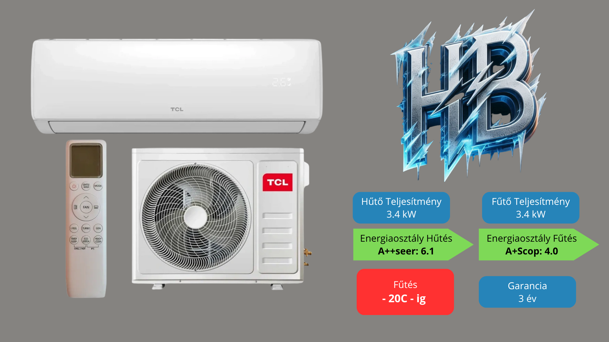 TCL ELITE 3.5 kW telepítve 3M alapszereléssel