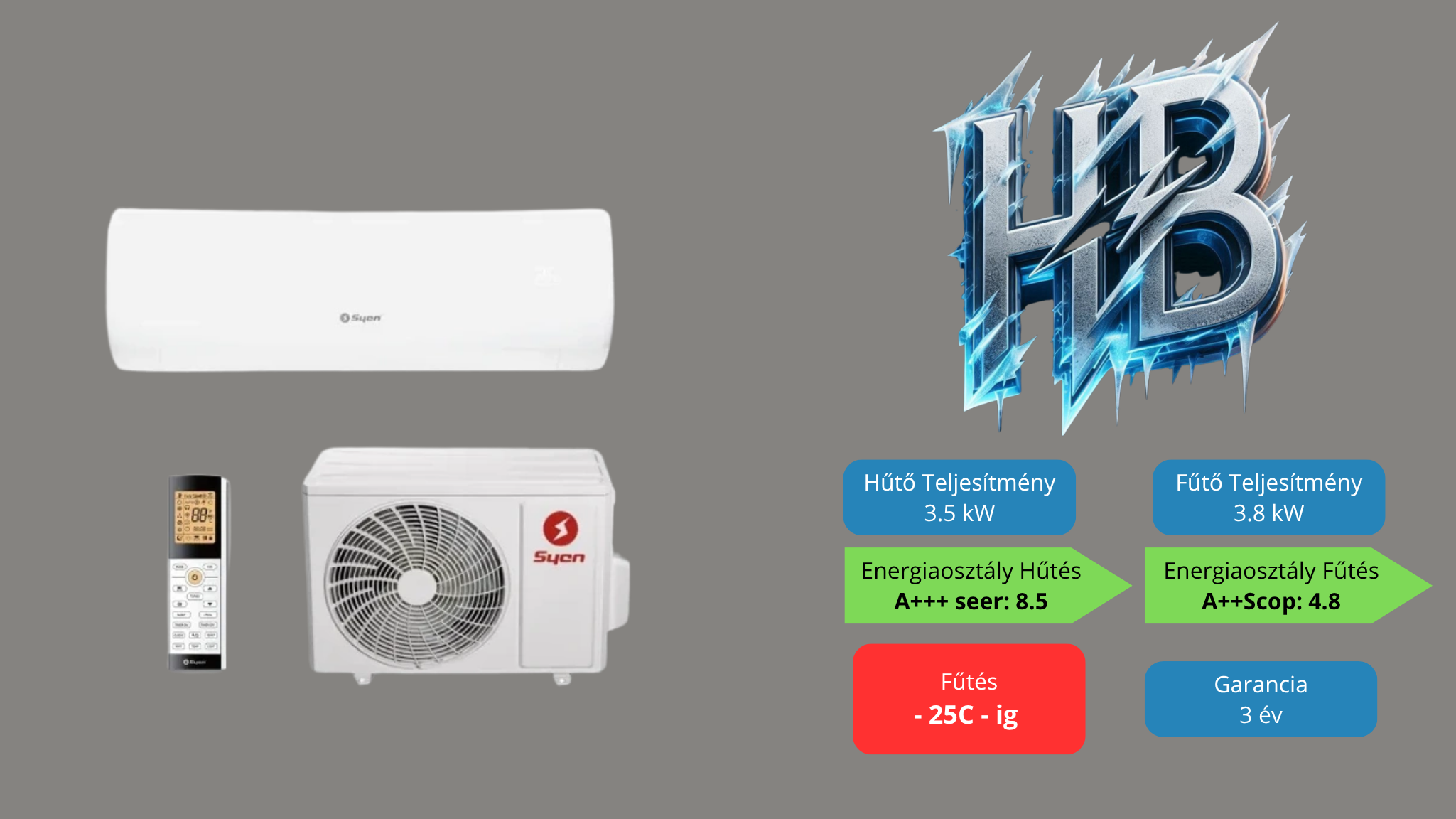 SYEN MUSE NEXT 3.5 kw, telepítve 3M alapszereléssel