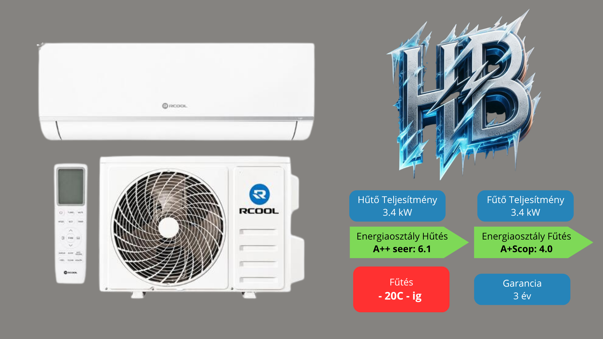 Rcool Easy Pro 3,5 kW telepítve 3M alapszereléssel