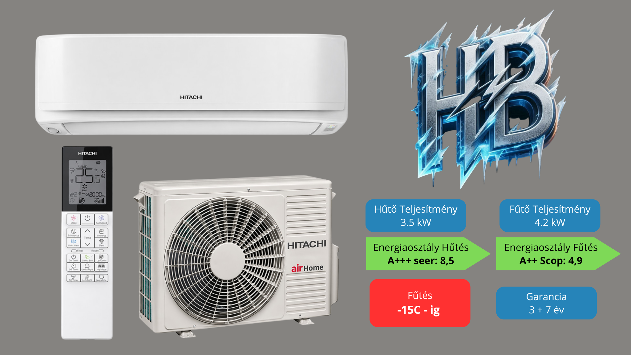 Airhome 600 3,5 kW telepítve 3M alapszereléssel